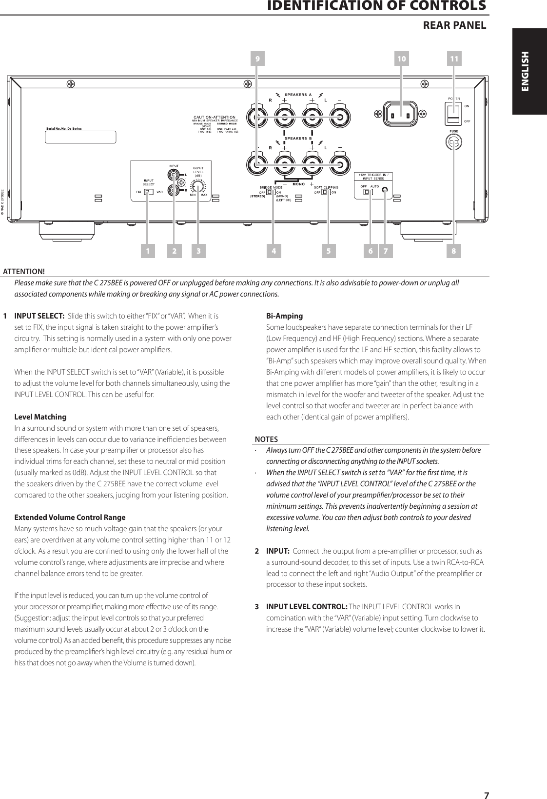Page 7 of 12 - Nad-Electronics Nad-Electronics-C-275Bee-Stereo-Power-Amplifier-Owner-S-Manual