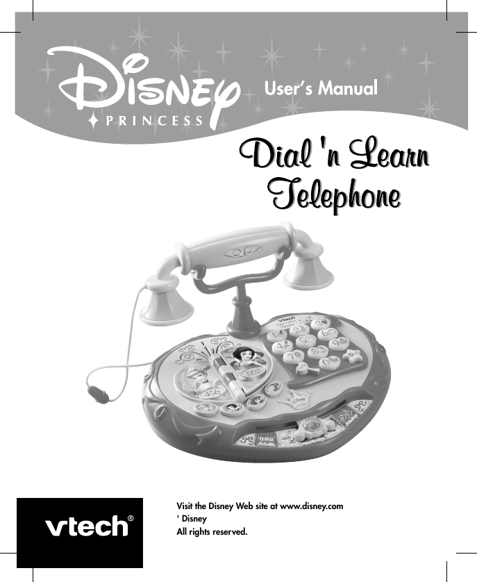 Page 1 of 10 - Vtech Vtech-Disney-Princess-Dial-N-Learn-Telephone-Owners-Manual- Disney Princess Dial & Learn Phone  Vtech-disney-princess-dial-n-learn-telephone-owners-manual