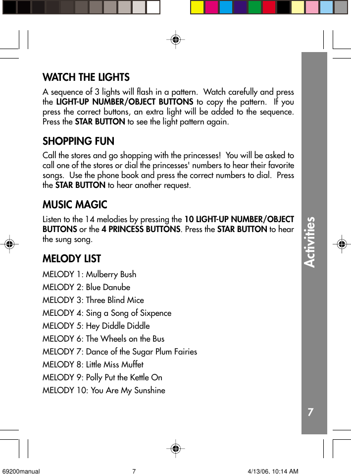 Page 8 of 10 - Vtech Vtech-Disney-Princess-Dial-N-Learn-Telephone-Owners-Manual- Disney Princess Dial & Learn Phone  Vtech-disney-princess-dial-n-learn-telephone-owners-manual