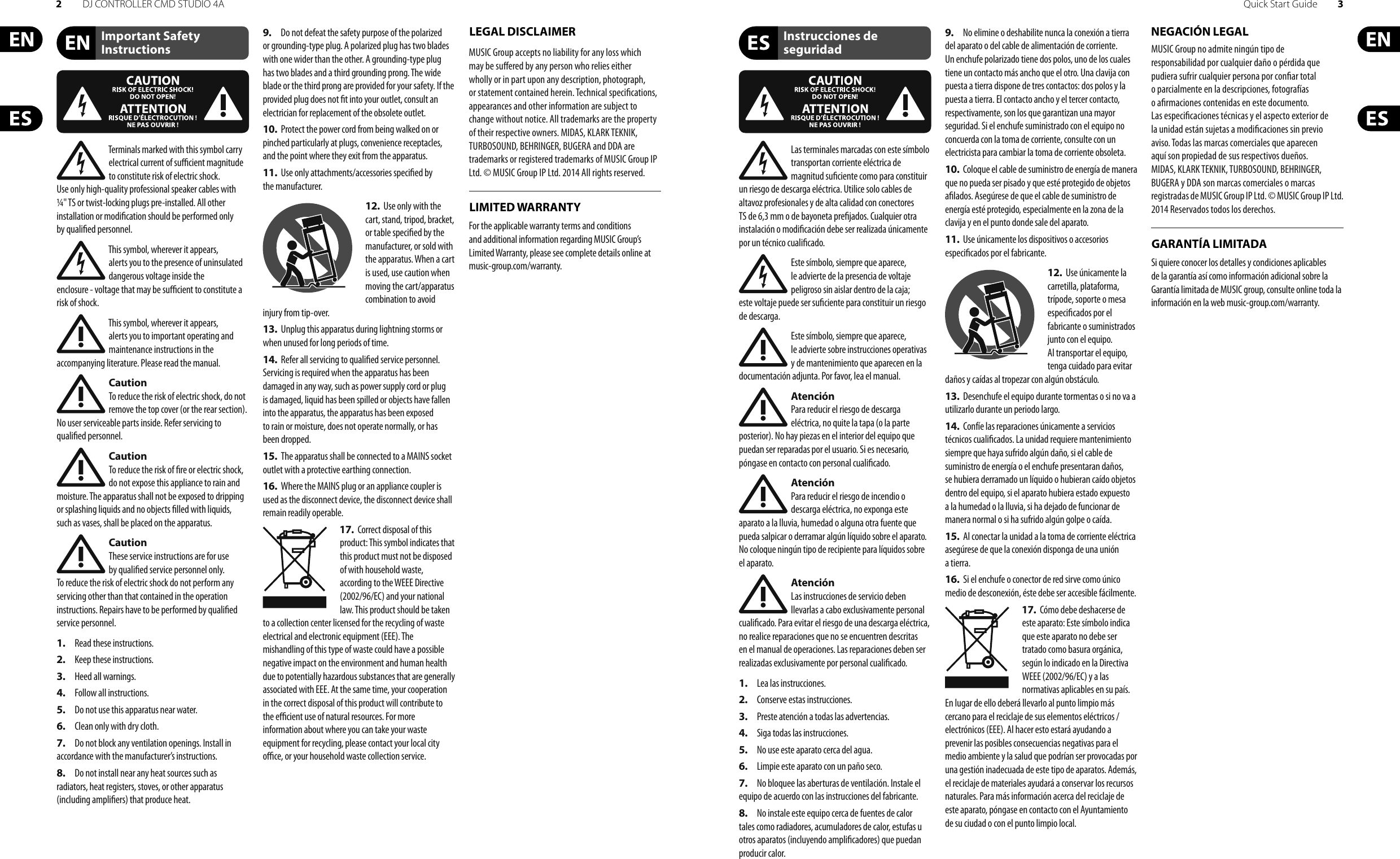 Page 2 of 11 - Behringer Behringer-Cmd-Studio-4A-Quick-Start-Manual- DJ CONTROLLER CMD STUDIO 4A  Behringer-cmd-studio-4a-quick-start-manual