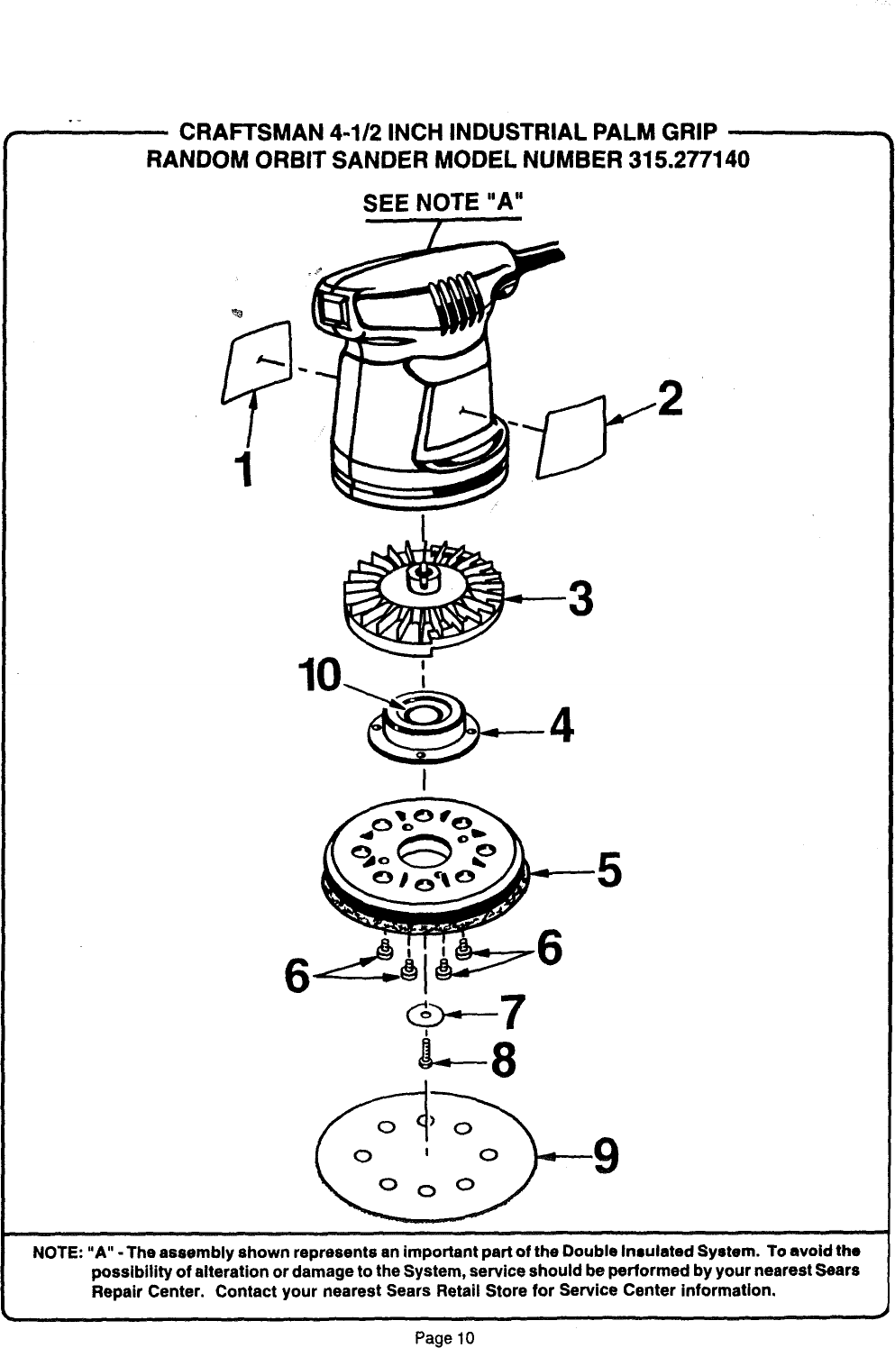 Page 10 of 12 - Craftsman 315277140 User Manual  ORBIT SANDER - Manuals And Guides L0808404